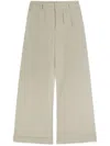 PALM ANGELS PALM ANGELS BEIGE COTTON TROUSERS