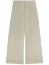 Palm Angels Logo-patch Wide-leg Pants In Beige