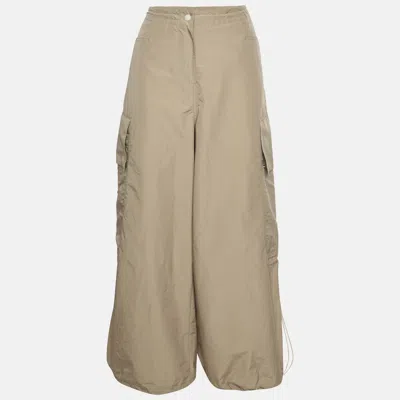 Pre-owned Palm Angels Beige Nylon Cargo Pants S In Sand