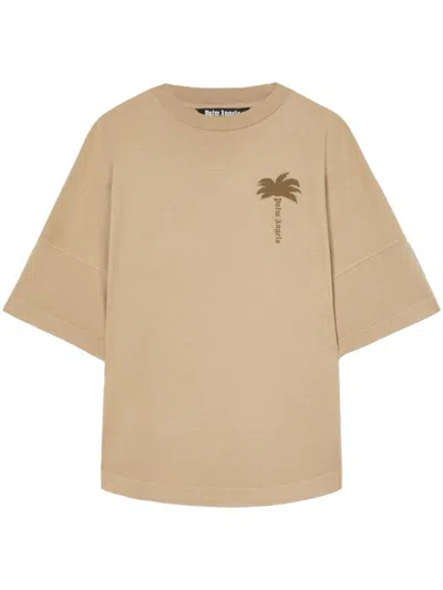 PALM ANGELS PALM ANGELS BEIGE OVERSIZED T-SHIRT