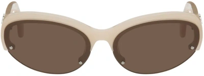 Palm Angels Beige Palmdale Sunglasses In Sand Brown