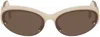 Palm Angels Beige Palmdale Sunglasses In Sand Brown