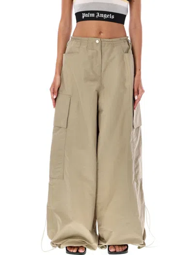 Palm Angels Beige Parachute Pants For Women By