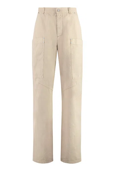 Palm Angels Multi-pocket Cotton Trousers In Beige