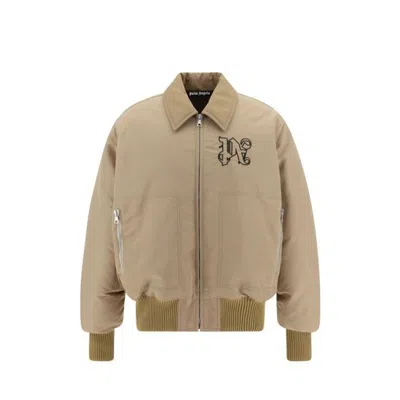 PALM ANGELS BEIGE POLYAMIDE BOMBER