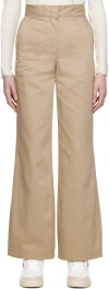 Palm Angels Reversed Waistband Chino Pants In Beige/white