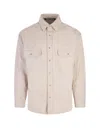 PALM ANGELS BEIGE SHIRT WITH BACK LOGO