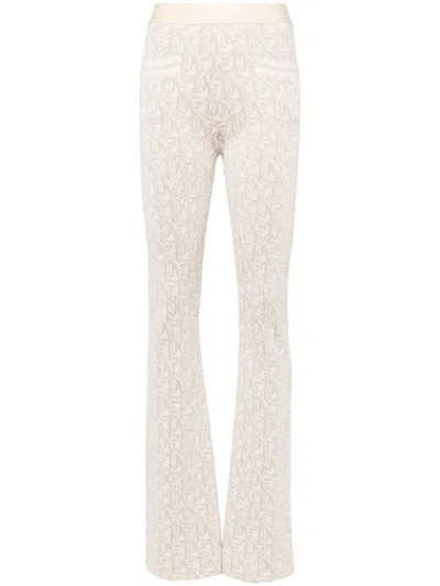 Palm Angels Beige Trousers Pwhg026 R24 Kni001 In White