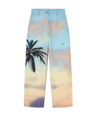 PALM ANGELS PALM ANGELS SUNRISE PALM PRINTED JEANS