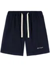 Palm Angels Logo-embroidered Drawstring Bermuda Shorts In Blue