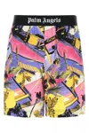 Palm Angels Man Beach Shorts And Pants Purple Size L Viscose In Multicolor