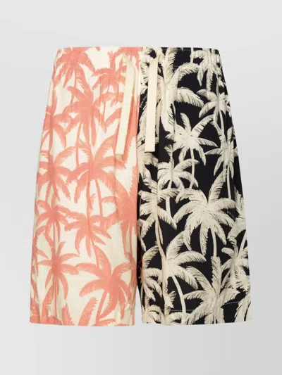 PALM ANGELS BERMUDA SHORTS WITH MULTICOLOR PRINTED DESIGN