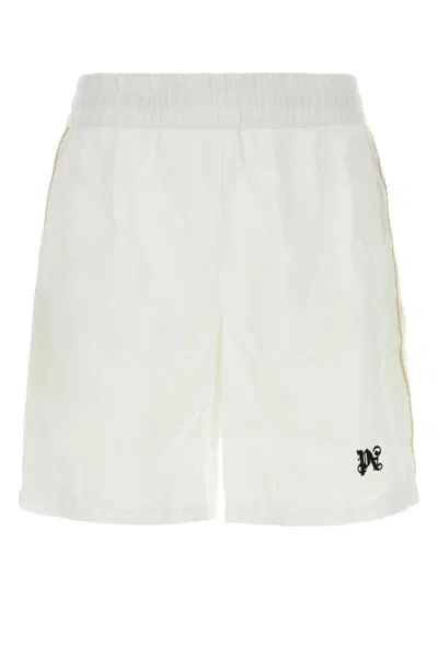 Palm Angels Men's Linen Bermuda Shorts In Multicolor
