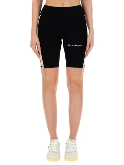 Palm Angels Bermuda With Logo In Black