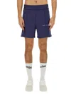 Palm Angels Classic Logo Track Shorts Navy Blue  Off In Purple