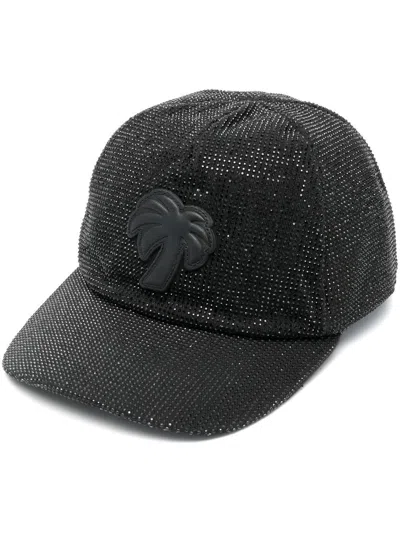 Palm Angels Big Palm Embroidered Baseball Cap In Black