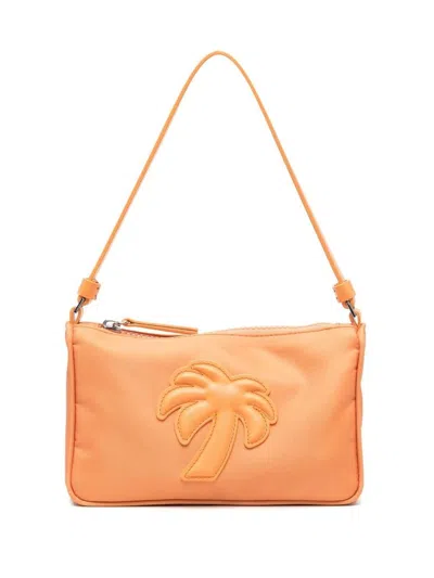 Palm Angels Big Palm Nylon Pouch In Orange