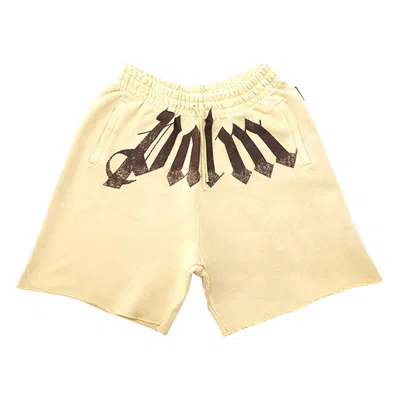Pre-owned Palm Angels Big Waist Logo Sweatshorts 'beige/brown' | Tan | Men's Size L