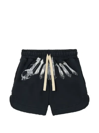 Palm Angels Big Waist Logo Track Shorts In Black
