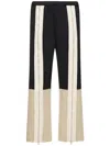PALM ANGELS BLACK AND BEIGE TECHNO TRACK trousers