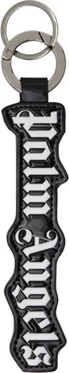 Palm Angels Black & White Classic Logo Keychain In Black/white