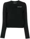 PALM ANGELS BLACK AND WHITE CLASSIC LOGO SWEATER FOR WOMEN FROM FW23 COLLECTION