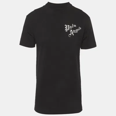 Pre-owned Palm Angels Black Back Print Jersey T-shirt S