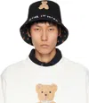 Palm Angels Bear In Mind Bucket Hat In Black - Brown