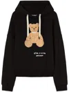 Palm Angels Men Bear In Mind Cotton Hoodie In Black