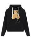 Palm Angels Men Bear In Mind Cotton Hoodie In Black
