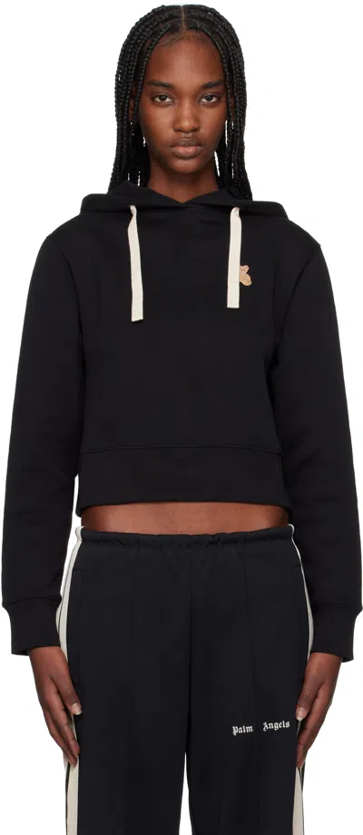 Palm Angels Black 'bear In Mind' Hoodie In Black Brown
