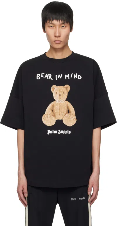 PALM ANGELS BLACK 'BEAR IN MIND' OVER T-SHIRT