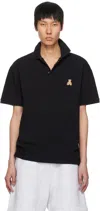 Palm Angels Bear In Mind Polo Shirt In Black - Brown