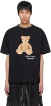 Palm Angels Bear In Mind Reg Tee In Black - Brown