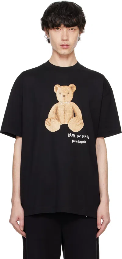 PALM ANGELS BLACK 'BEAR IN MIND' T-SHIRT