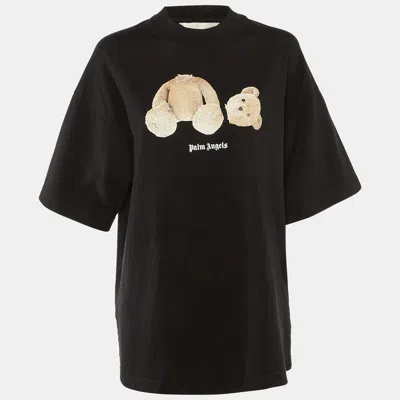 Pre-owned Palm Angels Black Bear Print Cotton Oversized T-shirt M