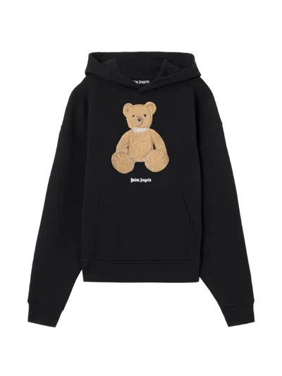 Palm Angels Black Bear Regular Graphic Cotton Hoodie
