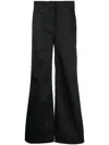 Palm Angels Black Black Flare-leg Trousers In Black