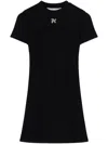 Palm Angels Mini Abito Con Monogram In Black