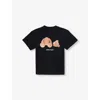 Palm Angels Kids' Black Brown Bear Graphic-print Cotton-jersey T-shirt 4-12+