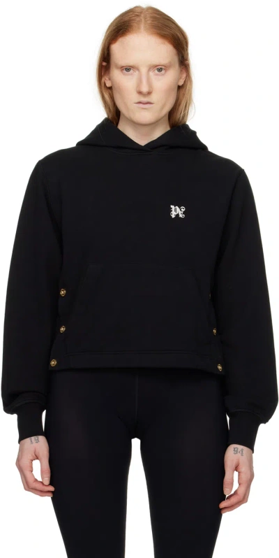 Palm Angels Black Button Hoodie