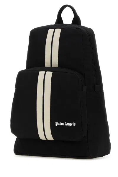 Palm Angels Black Canvas Backpack In Blackoff