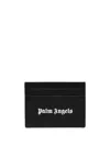 PALM ANGELS BLACK CARD HOLDER WITH WHITE LOGO