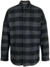Palm Angels Checkered Cotton Overshirt For Men In Black