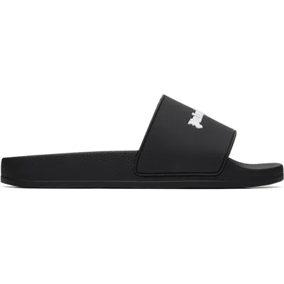 Palm Angels Black Classic Logo Pool Slides