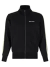 Palm Angels Black High Neck Sweatshirt With Logo Lettering On The Front In Wool Blend Man In Black