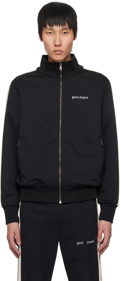 Palm Angels Black Classic Logo Track Jacket In Black - Off Wh