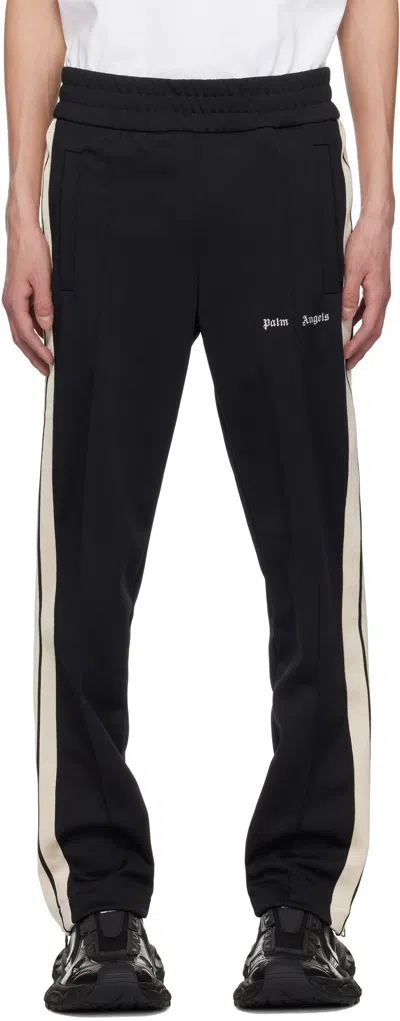 Palm Angels Black Classic Logo Track Pants In Black Off White