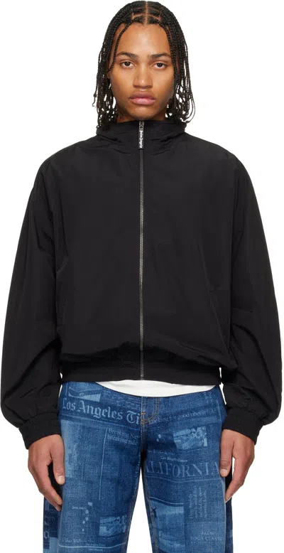 Palm Angels Black Classic Logo Windbreaker Jacket