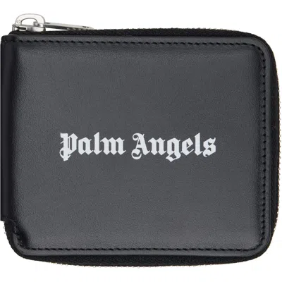 Palm Angels Black Classic Logo Zip Around Wallet